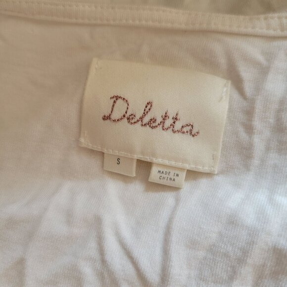 Anthropologie Deletta Bird Print Long Sleeve Top Cream S Velvet Burnout OAK SONG - Picture 4 of 7